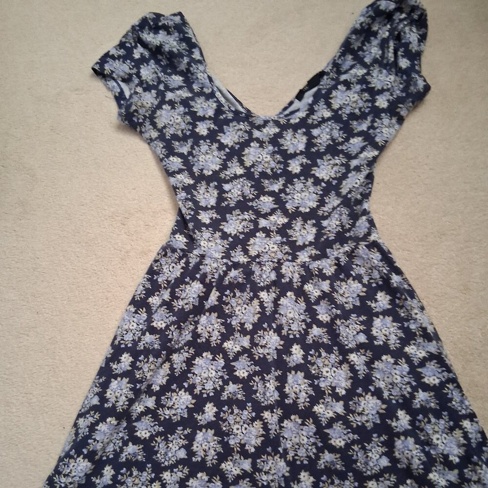Blue floral skater dress